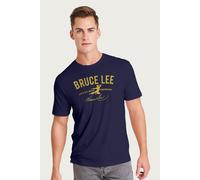 Bruce Lee Men's Yellow Live A Life Worth Remembering T-Shirt in Navy | Size: Medium Bruce Lee Navy M