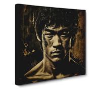 Bruce Lee Photograph Canvas Wall Art Print Ready to Hang, Framed Picture for Living Room Bedroom Home Office Décor, 50x50 cm (20x20 Inch)
