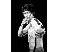 Bruce Lee Pop Art Style Oil Painting 40x28 Hand Painted piece of art, not a giclee, poster or printed canvas. This is a beautiful rendition of a classic piece of art. Brushstrokes and texture are evident and this is less a mass produced poster and more a piece of art. Framed, but canvas alone is also available.