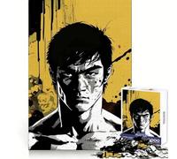 Bruce Lee Portrait Art Jigsaw Puzzles for Teenagers 1000 Mental Skill Casual Relaxation Premium Edges (38x26cm)