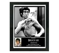 Bruce Lee Signed Autograph Photo Print Poster Mounted Wall Art (10x12) Actor Artwork for Home & Office Decor Gift