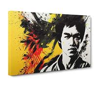 Bruce Lee Splash Vol.1 Canvas Print | Gallery Wrapped 30mm Frame Wall Art | 30x20 inches | Ready to Hang | Abstract Picture | Living Room Bedroom Lounge Office