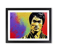 Bruce Lee Splash Vol.2 Abstract Framed Print | A4 Black Framed Wall Art | Ready to Hang | Abstract Fantasy Picture | Living Room Bedroom Lounge Office