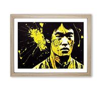 Bruce Lee Splash Vol.3 Abstract Framed Print | A2 Oak Framed Wall Art | Ready to Hang | Abstract Fantasy Picture | Living Room Bedroom Lounge Office