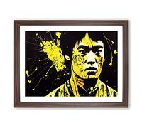 Bruce Lee Splash Vol.3 Abstract Framed Print | A2 Walnut Framed Wall Art | Ready to Hang | Abstract Fantasy Picture | Living Room Bedroom Lounge Office