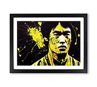 Bruce Lee Splash Vol.3 Abstract Framed Print | A3 Black Framed Wall Art | Ready to Hang | Abstract Fantasy Picture | Living Room Bedroom Lounge Office