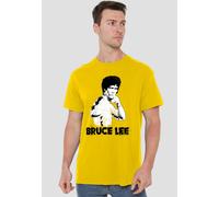Bruce Lee Suit Splatter T Shirt, Yellow Bruce Lee Yellow L