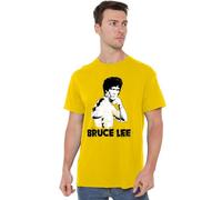 Bruce Lee Suit Splatter Unisex T Shirt, Yellow, XXX-Large