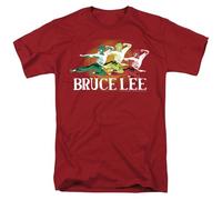 Bruce Lee Tri Color Unisex T Shirt, Cardinal, Small