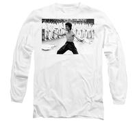 Bruce Lee Triumphant Unisex Long Sleeve T Shirt, White, Small