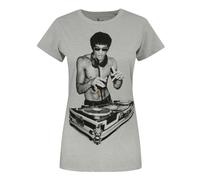 Bruce Lee Women's Adult Short Sleeved T-Shirt (Grey) in Grey | Size: Small Bruce Lee Grey S