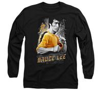 Bruce Lee Yellow Dragon Unisex Long Sleeve T Shirt, Black, X-Large