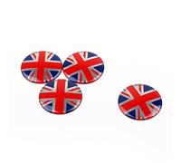 Bruce & Shark 4X Wheel Center Hub Cap Emblem Badge Decal Union Jack Uk Flag for Mini Cooper