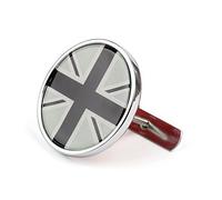 Bruce & Shark Front Grill Badge W/Holder Black Union Jack Uk Flag for Mini Cooper R50 R55