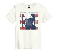 Amplified Bruce Springsteen Born in The USA Unisex T-Shirt, White, XL