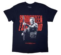 Bruce Springsteen Men's Tour ´24 Guitar Photo Back Print T-Shirt in Navy | Size: Small Bruce Springsteen Navy S