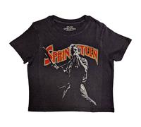 Bruce Springsteen Women's Stage Pose Crop Top in Black | Size: Small Bruce Springsteen Black S