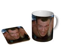 Bruce Willis Die Hard Vent - Ceramic Coffee Mug + Coaster Gift Set