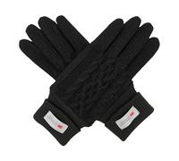 BRUCERIVER Womens Winter Touchscreen Knit Glove With Warm Fleece Lining Cabel design Rib Cuff,Black L-XL
