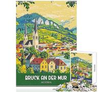 Bruck An Der Mur Austria Poster Puzzles for Teenagers 1000 Piece Support Memory Strength And Retention Gentle Calm Leisure Activity (50X75cm)