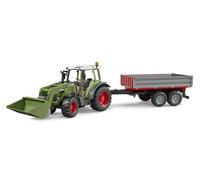 Bruder 02182 Fendt Vario 211 Tractor Toy - 1:16 Scale with Front Loader & Side Wall Tipper Trailer - Realistic Agricultural Vehicle for Kids Ages 3+ - Compatible bWorld Accessories