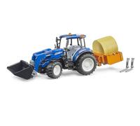 bruder 02187 New Holland T5.120 with Front Loader, Loading Box, Forks and Round Bales - 1:16 Tractor, Vehicles, Farm, Bulldog