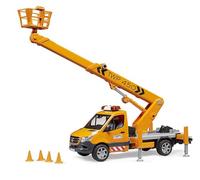 Bruder 02679 MB Sprinter Construction Site Vehicle with Carrycot & Light & Sound Module - Compatible with Bruder Figures & Accessories, Ages 4+