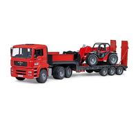 bruder 02774 Man TGA Low Loader with Manitou Telescopic Loader MLT 633-1:16 Vehicles, Lowloader, Transporter, Truck, Wheel Loader, Toy from 3 Years