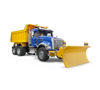 Bruder 02825 Mack Granite Dump Truck with Snow Plow Blade for Construction and Farm Pretend Play with Light & Sound Module