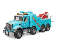 Bruder 02831 Mack Granite Heavy Rescue Wrecker Tow Truck with Light & Sound Module | Realistic Recovery Vehicle Toy for Indoor & Outdoor Play