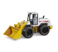 Bruder 03412 Wheel Loader - 1:16 Scale Articulated Front End Loader Toy with Tilting Bucket, Realistic Steering & Tread Tires - Durable ABS Plastic - Ages 2+ - Yellow/White
