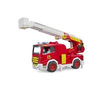 Bruder 03472 Roadmax Fire Engine with Ladder - Durable Preschool Fire Truck with Rotating Ladder & Soft Tyres - Toy Vehicle for Children Ages 2+