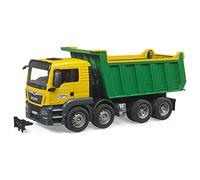 Bruder 03766 MAN TGS Tipping Truck - 1:16 Scale Construction Tipper with Working Tip Function, Opening Cab Doors, Tow Hitch; Durable Play Truck for Construction Sites; Ages 3+
