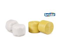 Bruder 1:16 Accessories: 4 round hay bales (2 pcs. sorted white/ochre) in White | Size: 1 Pack Bruder White 1 Pack