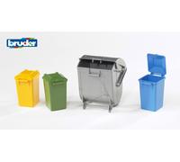 Bruder Four Garbage Rubbish Bin Set 1:16
