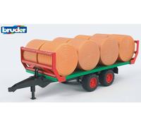 Bruder 1:16 Bale transport trailer with 8 round bales in Green | Size: 1 Pack Bruder Green 1 Pack