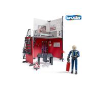 Bruder 1:16 bworld Fire station with fireman | Size: 1 Pack Bruder Multicolor 1 Pack
