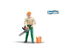 Bruder 1:16 bworld Forestry worker with accessories | Size: 1 Pack Bruder Multicolor 1 Pack