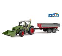 Bruder 02182 Fendt Vario 211 Tractor Toy - 1:16 Scale with Front Loader & Side Wall Tipper Trailer - Realistic Agricultural Vehicle for Kids Ages 3+ - Compatible bWorld Accessories