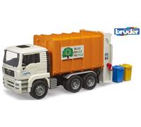 Bruder 1:16 MAN TGA Rear loading garbage truck in Orange | Size: 1 Pack Bruder Orange 1 Pack