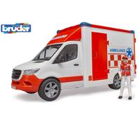 Bruder 1:16 MB Sprinter Ambulance with driver & L+S Module in White | Size: 1 Pack Bruder White 1 Pack