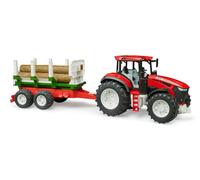 Bruder 1:16 ROADMAX Tractor with forestry trailer & 3 trunks in Red | Size: 1 Pack Bruder Red 1 Pack