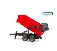 Bruder Tipping Trailer 02211, Twin Axle, Opening Tailgate, Red, 1:16