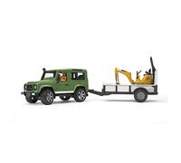 Bruder Land Rover Defender with Trailer, JCB and Construction Worker 1:16