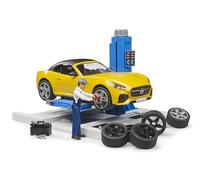 bruder 62112 - bworld Car Service Centre Roadster - 1:16 Car Workshop, Mechanic, Racing Car, Sports Car, Toy from 4 Years