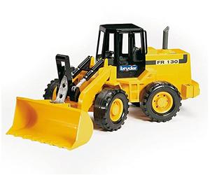 Bruder Articulated Road Loader FR 130 - 1:16 Scale Articulated Loader with Working Bucket and Steering, Opening Cab Doors, Durable Construction Vehicle; Compatible with bWorld Accessories; Ages 3+