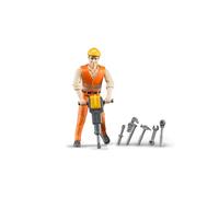 Construction Worker Figure & Accessories - Bruder 60020 Scale 1:16 NEW