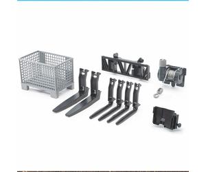 Bruder Box-Type Pallet, Winch & Forks for Front Loader - Scale 1:16
