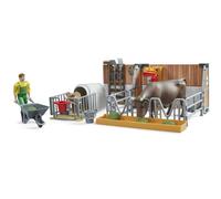 Bruder Cow & Calf Barn With Farmer - Scale 1/16