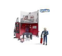 bruder 62702 Bworld Fire Station with Fireman Toy from 4 Years, Fire Station Accessories